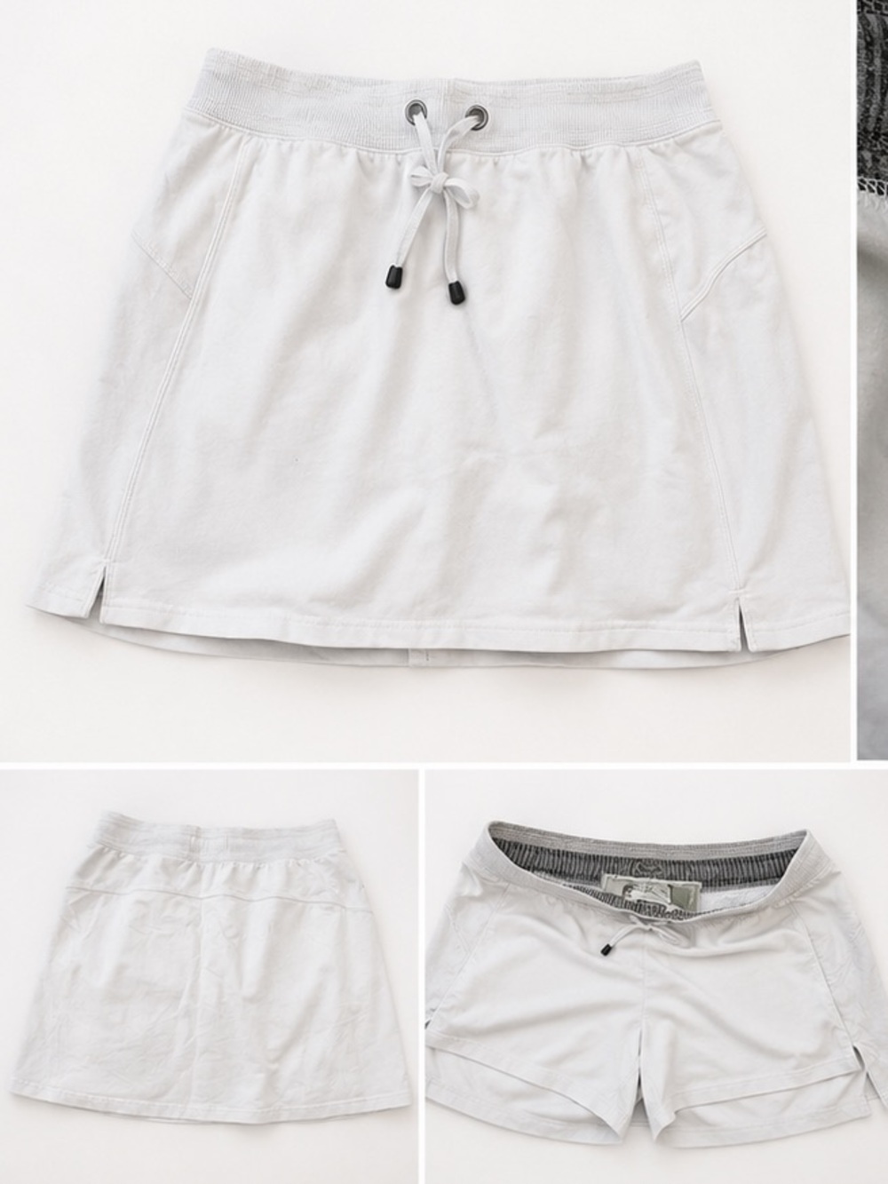 GreenTea Women’s White Athletic Skort with Built-In Shorts